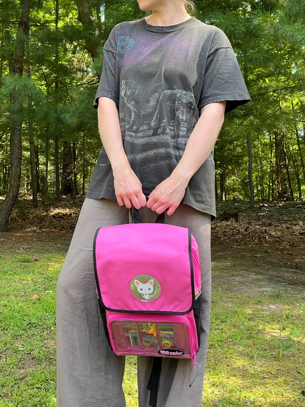 2000 Sanrio 100 Cats Pink Backpack NWT Kawaii Whimsy Kidcore Back To School